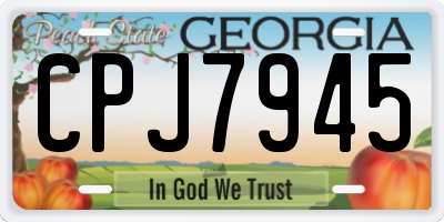 GA license plate CPJ7945