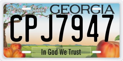 GA license plate CPJ7947