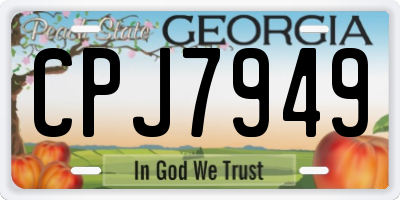 GA license plate CPJ7949