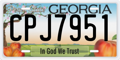 GA license plate CPJ7951