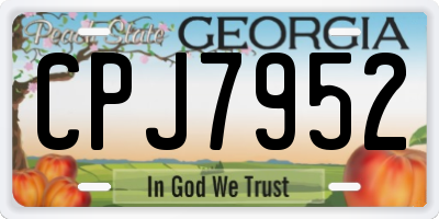 GA license plate CPJ7952
