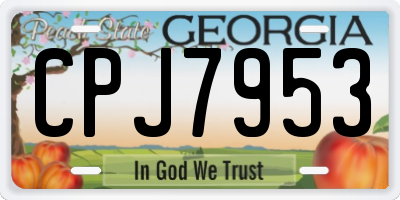 GA license plate CPJ7953