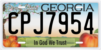 GA license plate CPJ7954