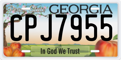 GA license plate CPJ7955