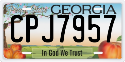 GA license plate CPJ7957