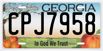 GA license plate CPJ7958