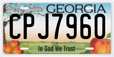 GA license plate CPJ7960