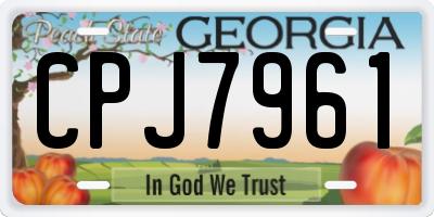 GA license plate CPJ7961