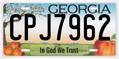 GA license plate CPJ7962