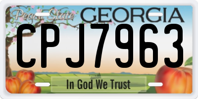 GA license plate CPJ7963