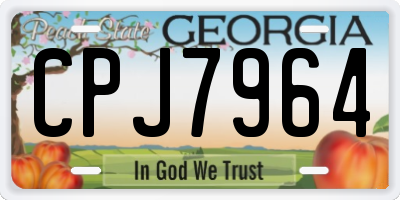 GA license plate CPJ7964