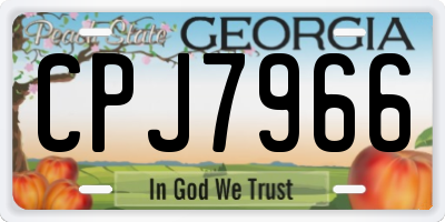GA license plate CPJ7966