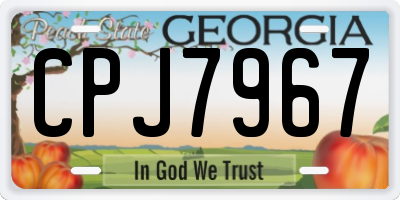 GA license plate CPJ7967
