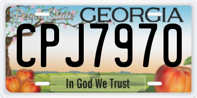 GA license plate CPJ7970