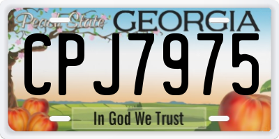 GA license plate CPJ7975