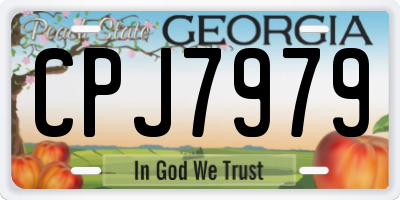 GA license plate CPJ7979