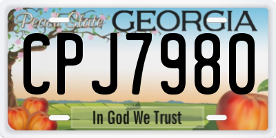 GA license plate CPJ7980