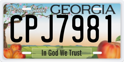 GA license plate CPJ7981