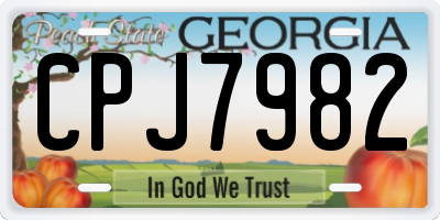 GA license plate CPJ7982
