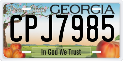 GA license plate CPJ7985