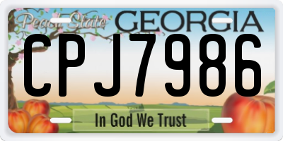 GA license plate CPJ7986