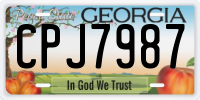 GA license plate CPJ7987