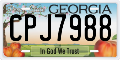 GA license plate CPJ7988