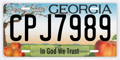 GA license plate CPJ7989