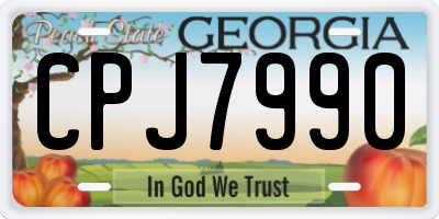 GA license plate CPJ7990