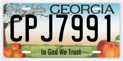 GA license plate CPJ7991