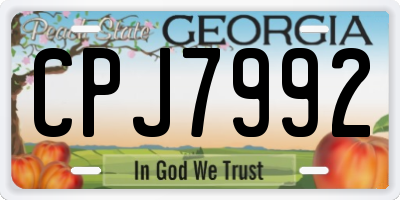 GA license plate CPJ7992