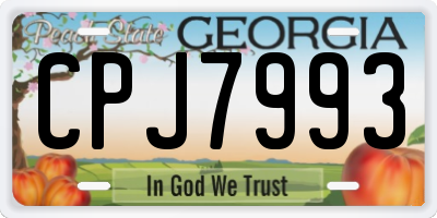 GA license plate CPJ7993