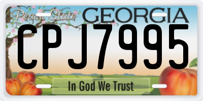 GA license plate CPJ7995