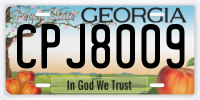 GA license plate CPJ8009