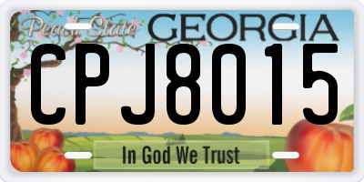 GA license plate CPJ8015