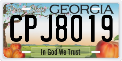 GA license plate CPJ8019