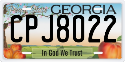 GA license plate CPJ8022