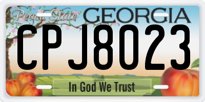 GA license plate CPJ8023