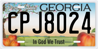 GA license plate CPJ8024