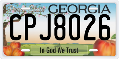 GA license plate CPJ8026