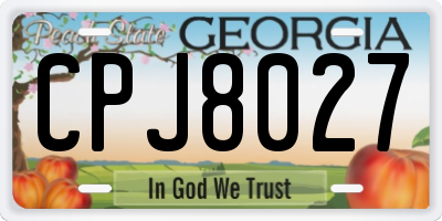 GA license plate CPJ8027