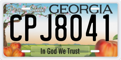 GA license plate CPJ8041