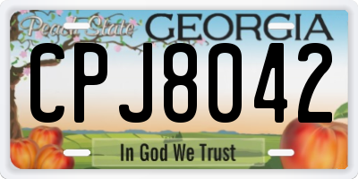 GA license plate CPJ8042