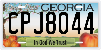 GA license plate CPJ8044