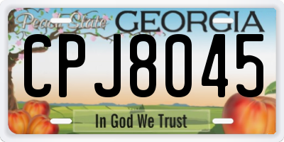 GA license plate CPJ8045