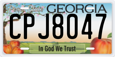 GA license plate CPJ8047