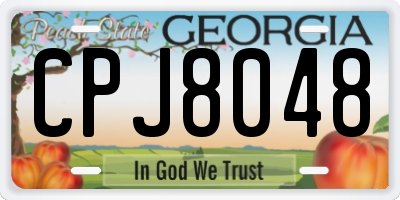 GA license plate CPJ8048