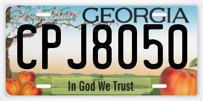 GA license plate CPJ8050
