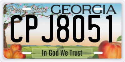 GA license plate CPJ8051