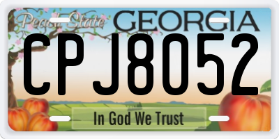 GA license plate CPJ8052